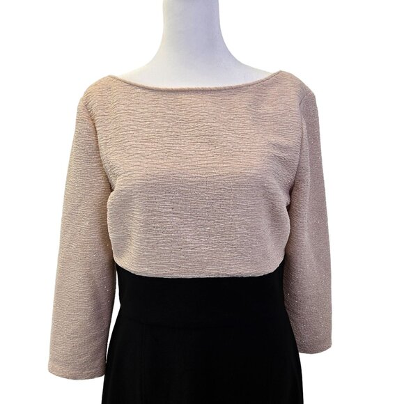 London Times Mixed Media Sparkle Bodice Midi Dress Size 10 - Picture 4 of 7